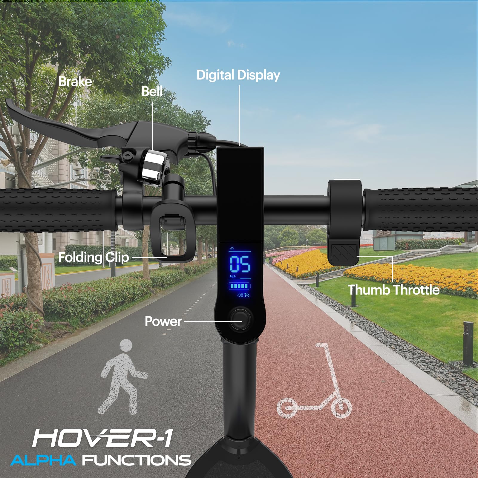 Hover-1 Electric Scooter with Digital Display and High-Grip Tires - John Pierce Auto Care