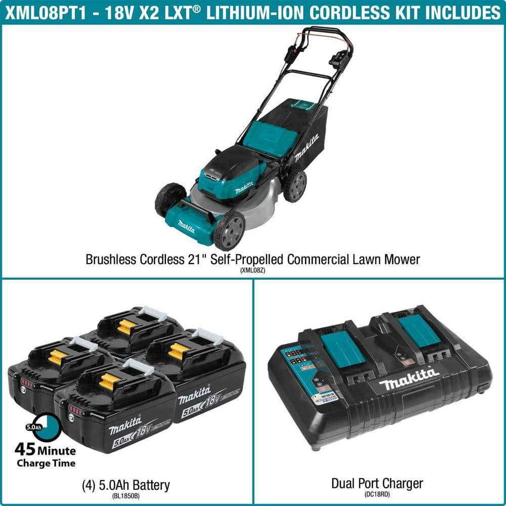 Makita 21-Inch 36V LXT Cordless Self-Propelled Lawn Mower Kit - John Pierce Auto Care