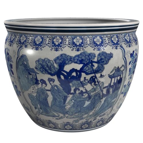Decorative Blue & White Porcelain Fishbowl - John Pierce Auto Care