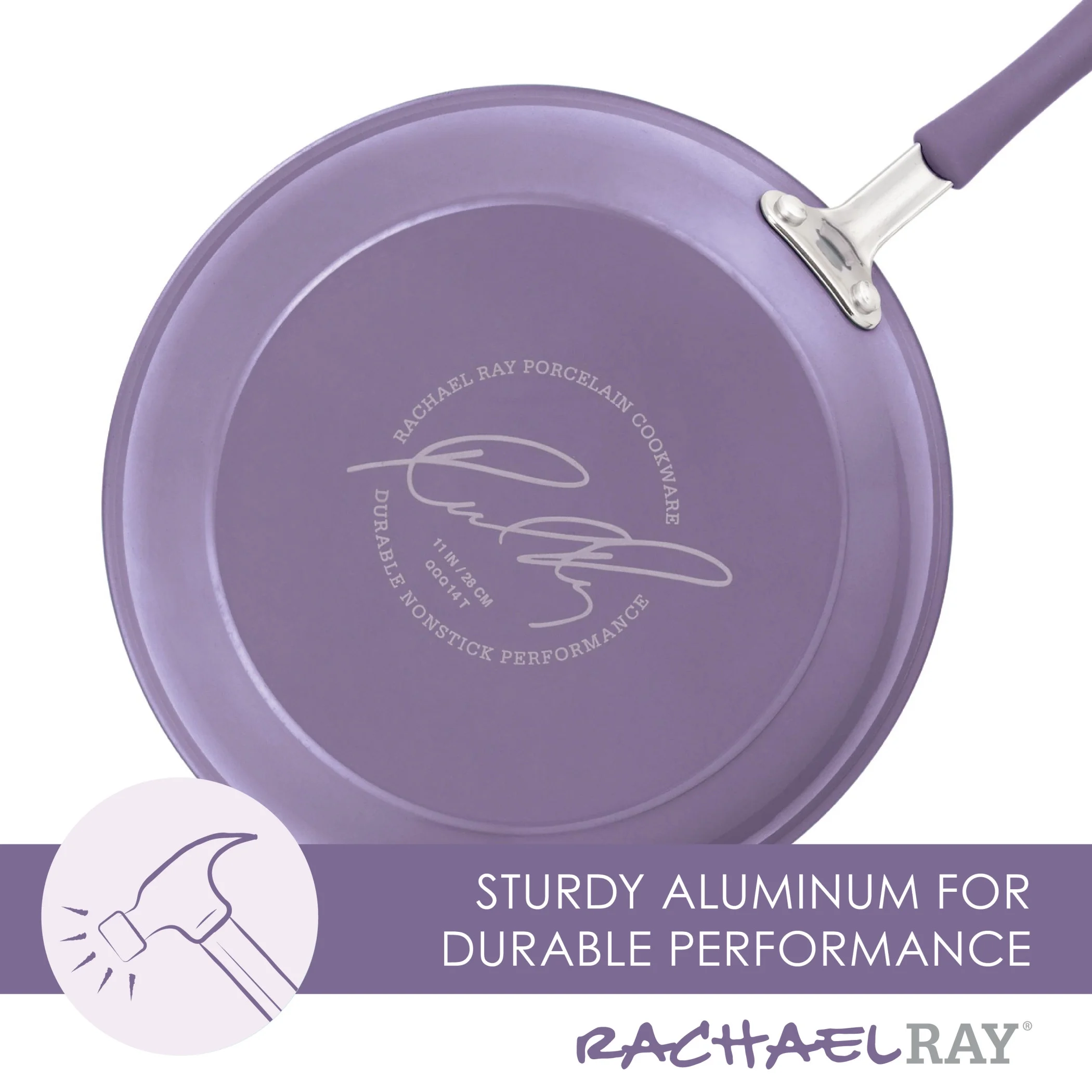 Rachael Ray Cucina 12pc Hard Porcelain Enamel Nonstick Cookware Pots and Pans Set, Lavender Purple - John Pierce Auto Care