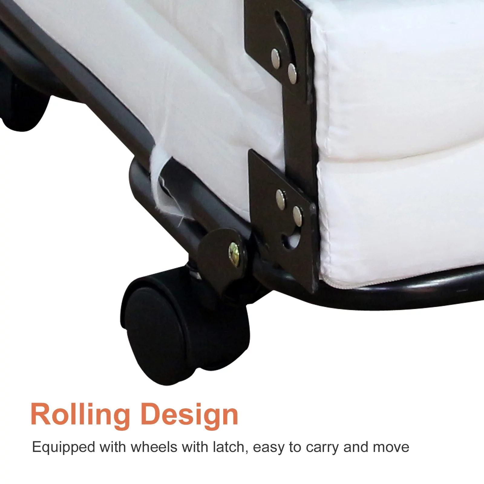 HomCom Twin Size Folding Convertible Sleeper Bed Ottoman with Slipcover, Beige - John Pierce Auto Care