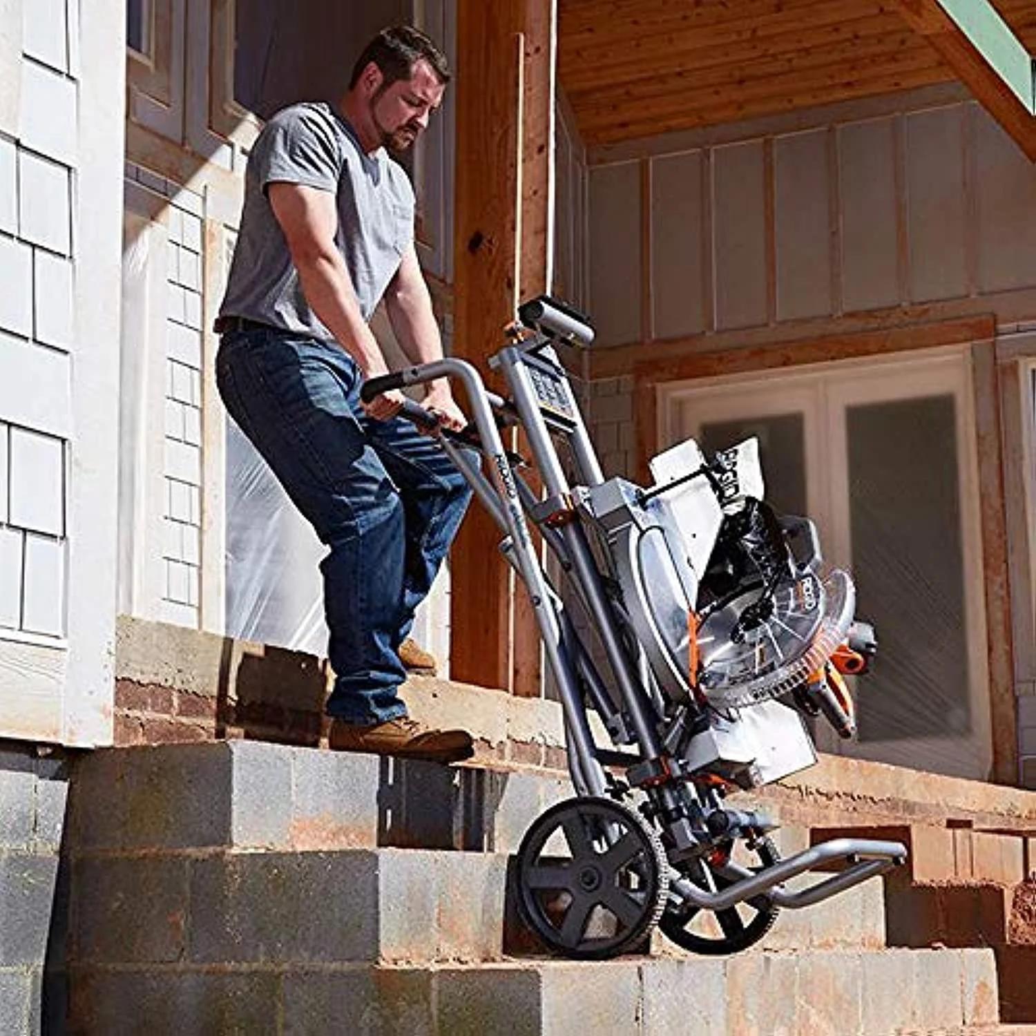 RIDGID Universal Mobile Miter Saw Stand with Mounting Braces AC9946 - John Pierce Auto Care