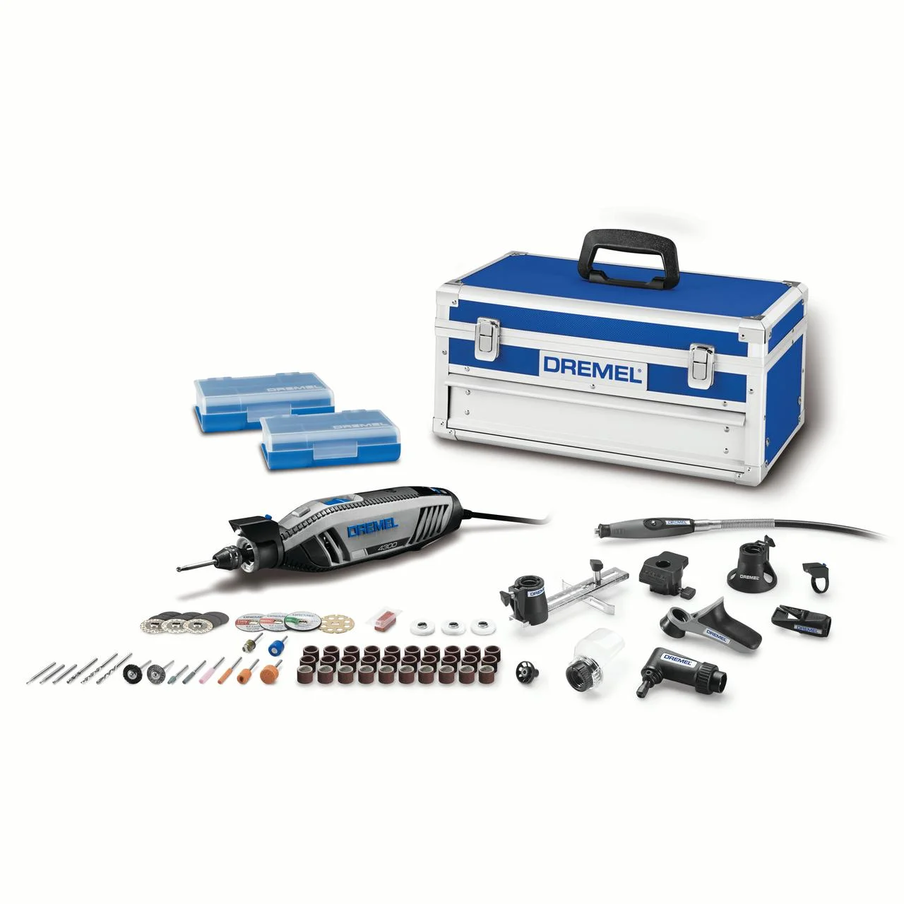 Dremel 4300-9/64 Corded Variable Speed Rotary Tool Kit with Flex Shaft and Hard Storage Case, High Power & Performance, Variable Speed - Engraver, Etcher, Sander, and Polisher - John Pierce Auto Care