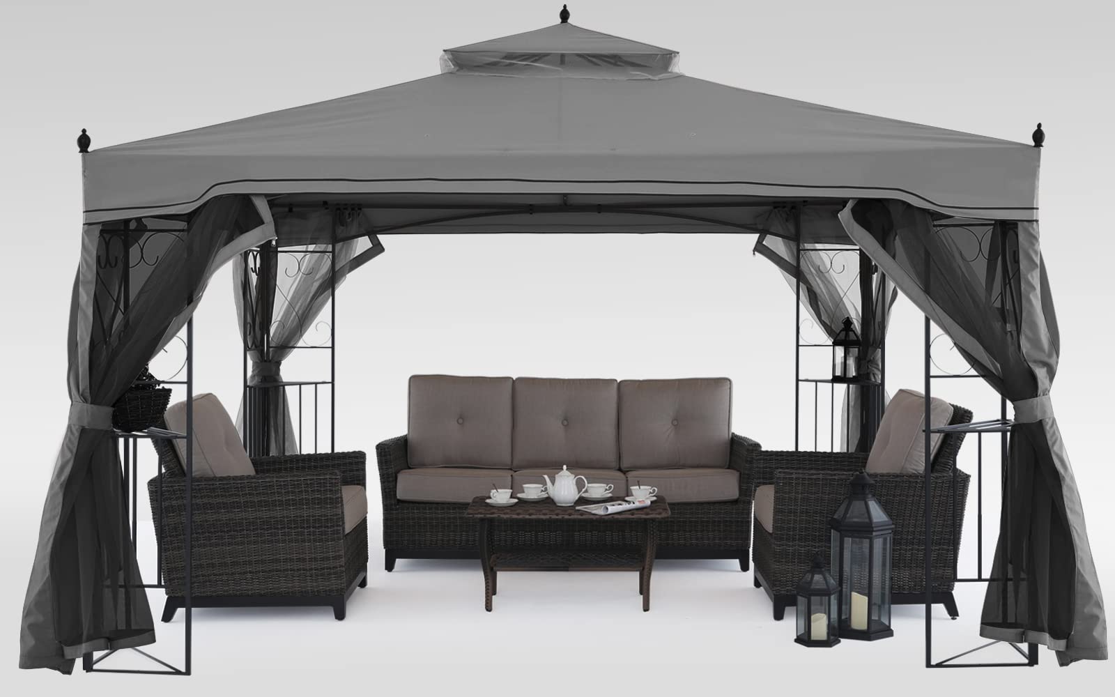 MASTERCANOPY Double-Tiered Mosquito Netting Replacement for Gazebo - John Pierce Auto Care