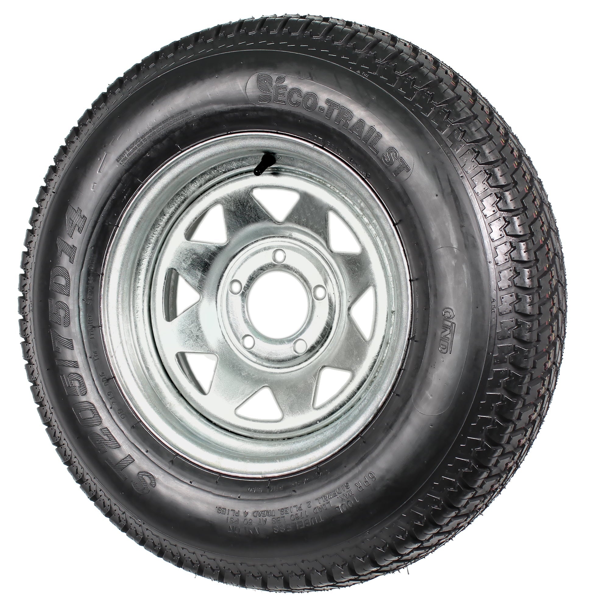 ST205/75D14 Radial Trailer Tire on Galvanized 5-Lug Wheel - John Pierce Auto Care