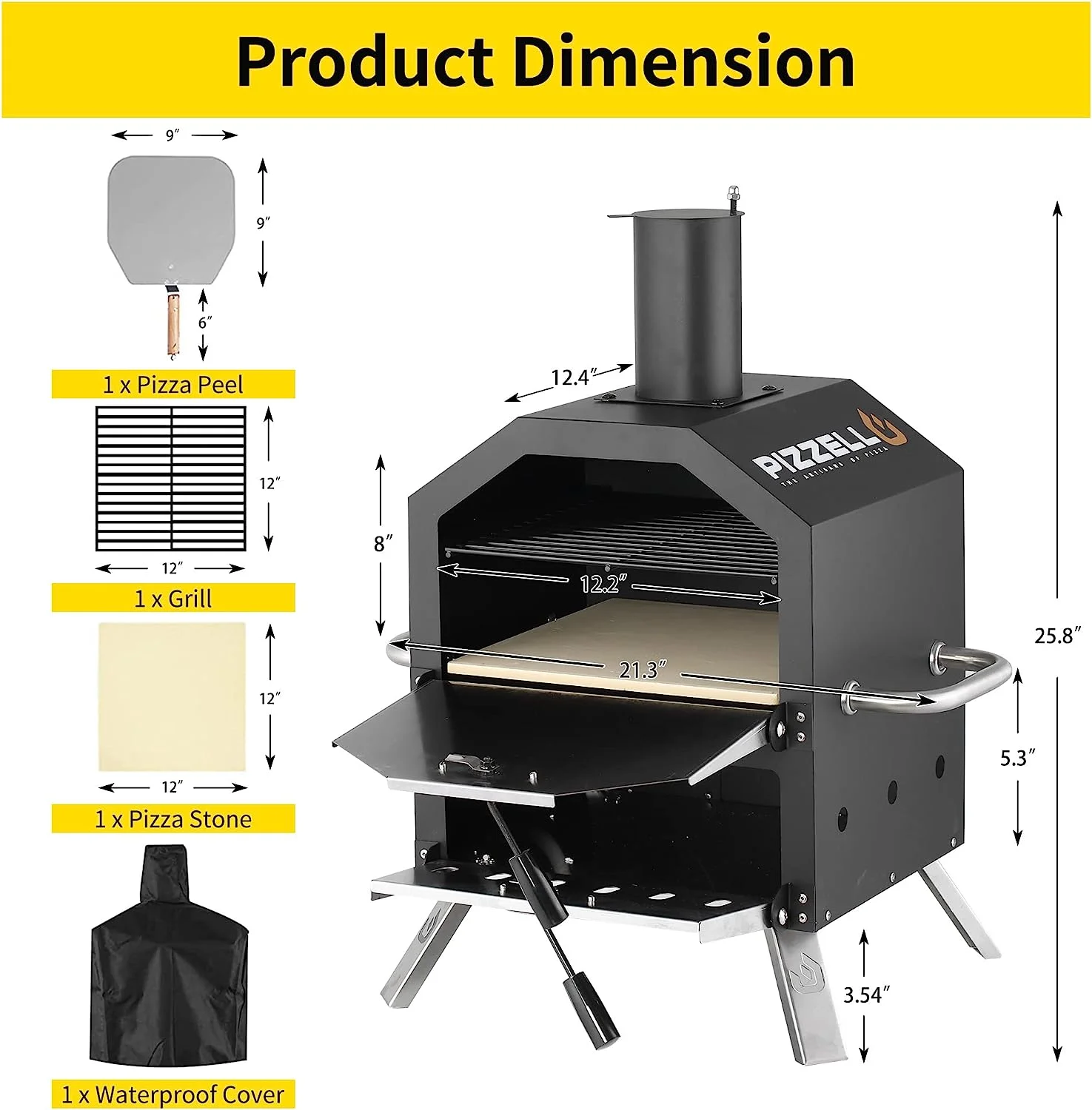 Portable Outdoor Wood-Fired 2-Layer Pizza Oven with Accessories - John Pierce Auto Care