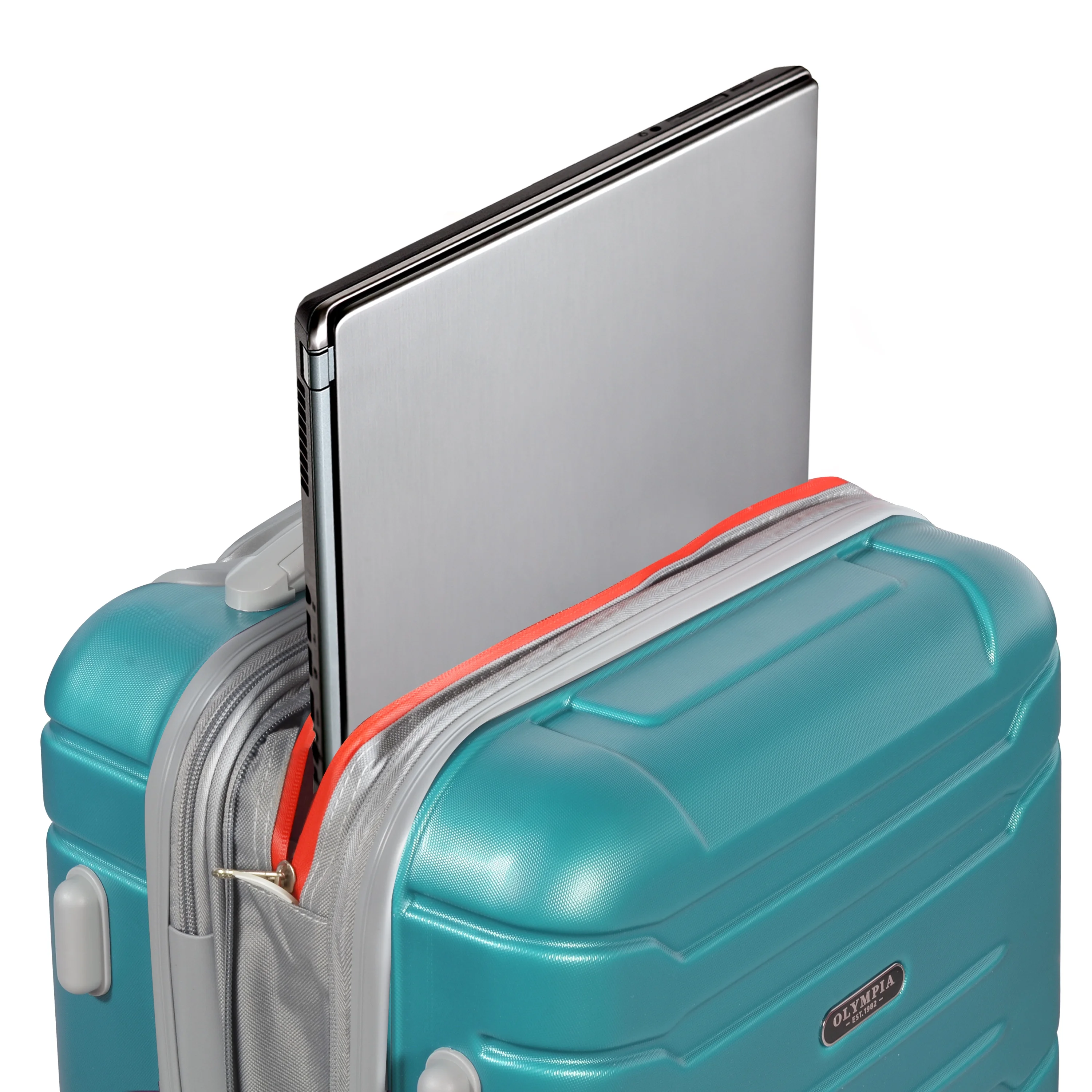 Olympia U.S.A. Denmark 3-Piece Expandable Hardcase Luggage Set with Spinner Wheels, Teal - John Pierce Auto Care
