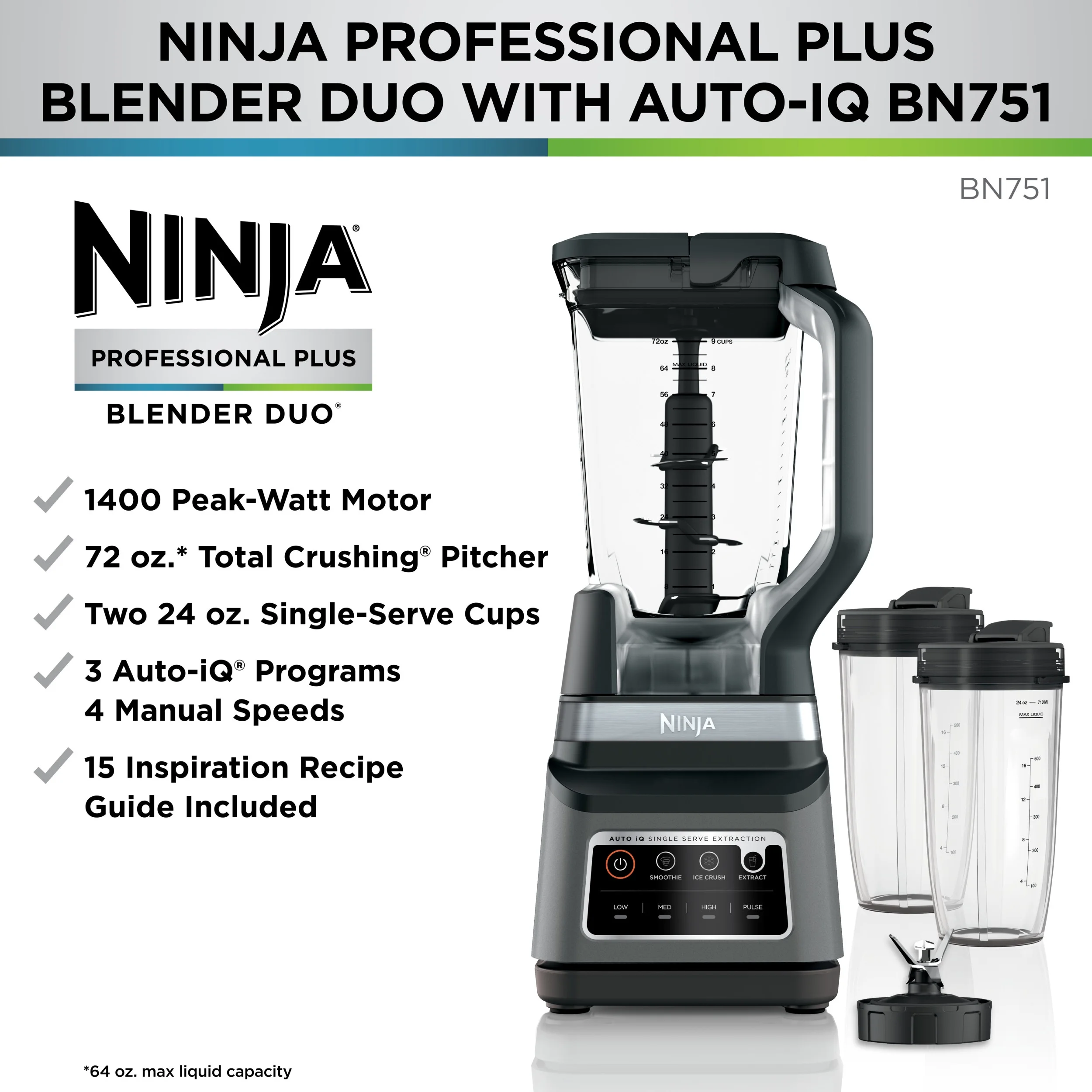 Ninja Professional Plus Blender DUO with Auto-iQ - John Pierce Auto Care