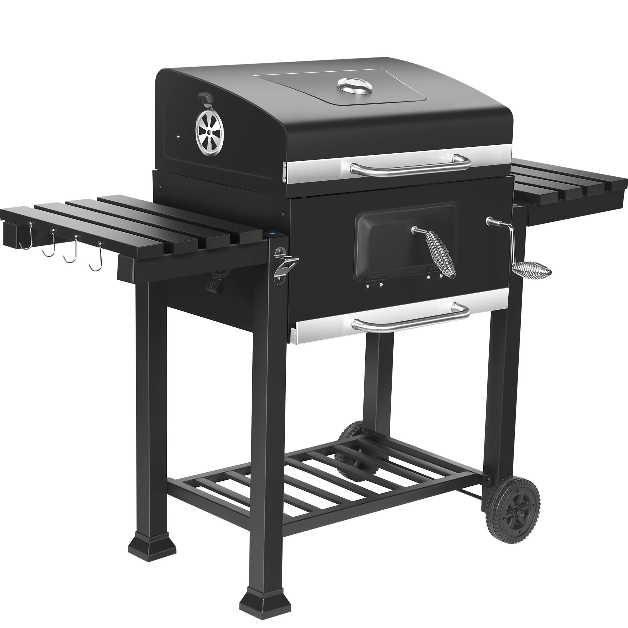 SUGIFT 24-inch Charcoal BBQ Grill with 2 Folding Side Shelves - John Pierce Auto Care