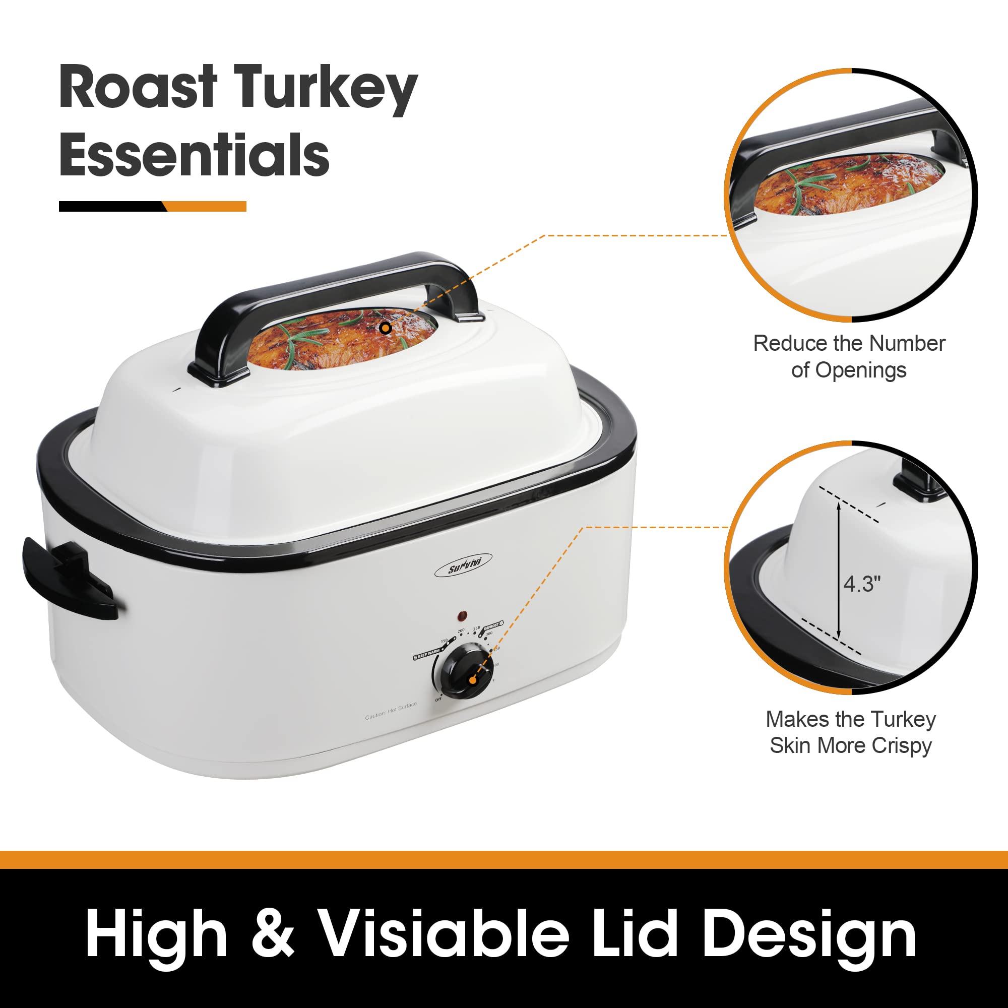 Sunvivi Electric Roaster Oven with Removable Cooking Pan - John Pierce Auto Care