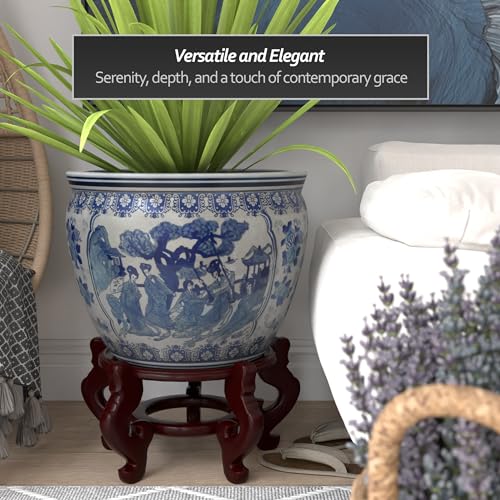 Decorative Blue & White Porcelain Fishbowl - John Pierce Auto Care
