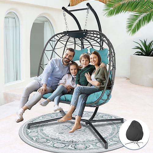 NICESOUL Wicker Rattan Hanging Swing Egg Chair with Stand - John Pierce Auto Care