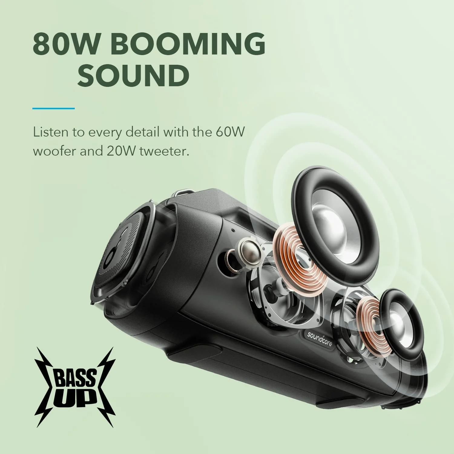 Soundcore Anker Motion Boom Plus Outdoor Bluetooth Speaker,80W Booming Sound,Portable with Strap for Camping - John Pierce Auto Care