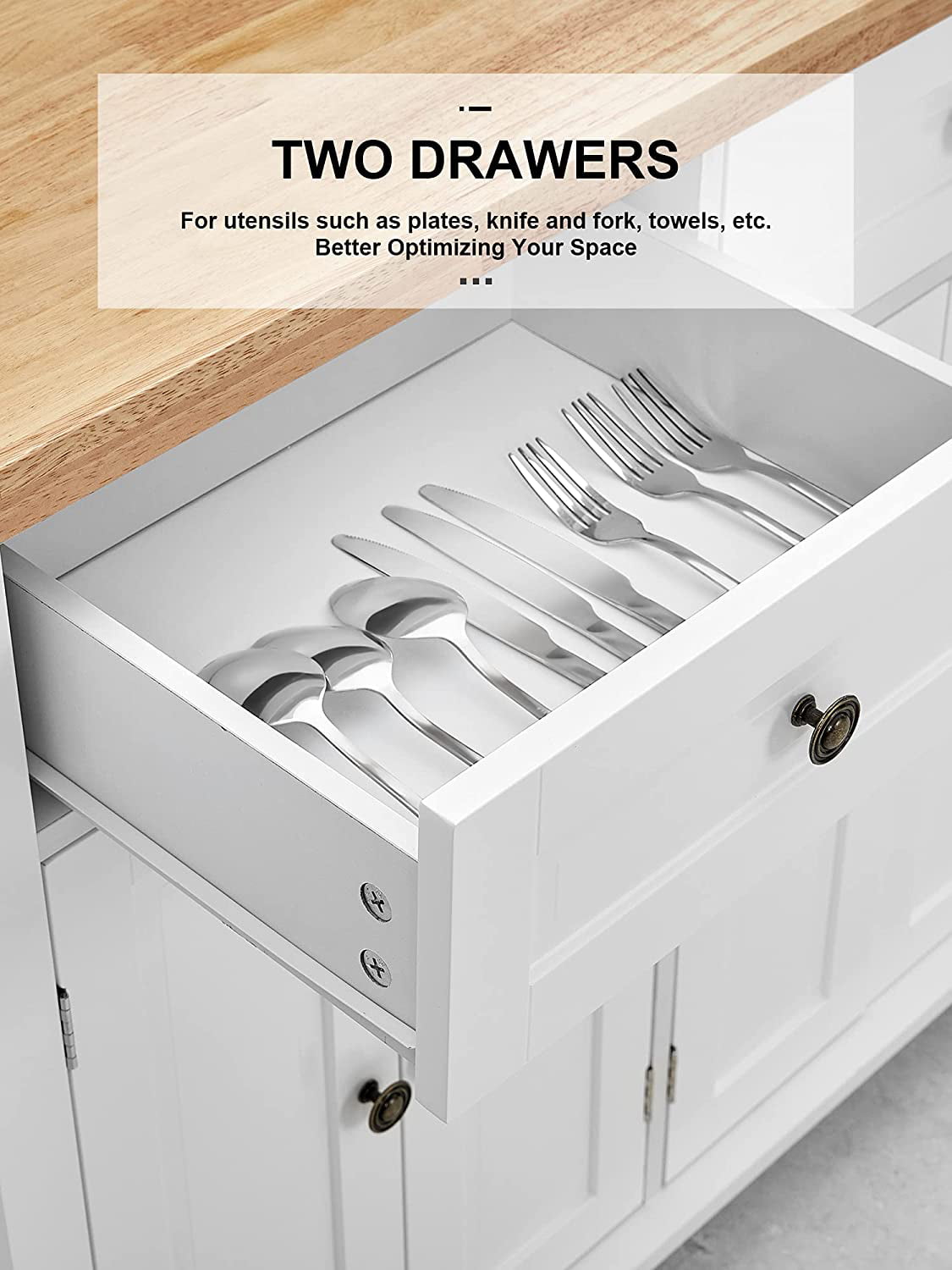 Homfa Kitchen Island Cart on Wheels with Storage Cabinet - John Pierce Auto Care