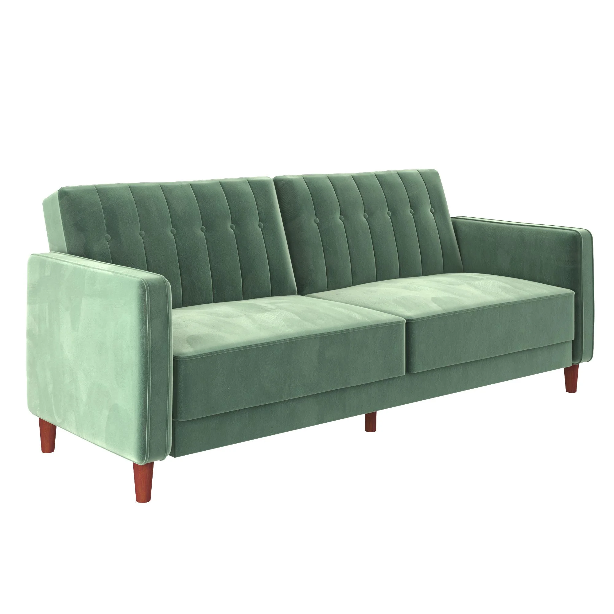 DHP Pin Tufted Transitional Futon, Light Green Velvet - John Pierce Auto Care