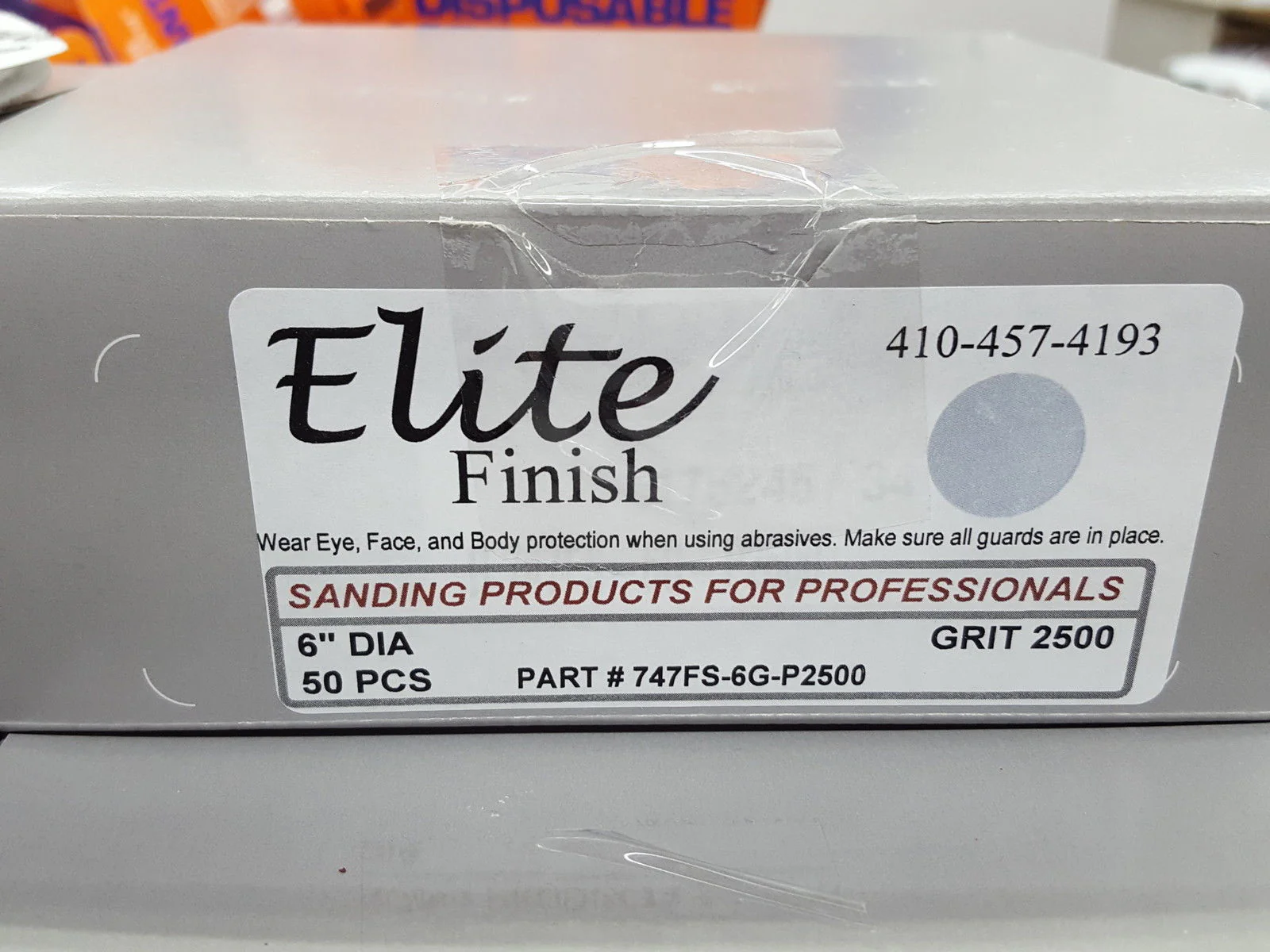 Elite Finish Hookit™ Clear Coat Sanding Disc 6 inch, 2500 grit, boxs of 50 Disc - John Pierce Auto Care