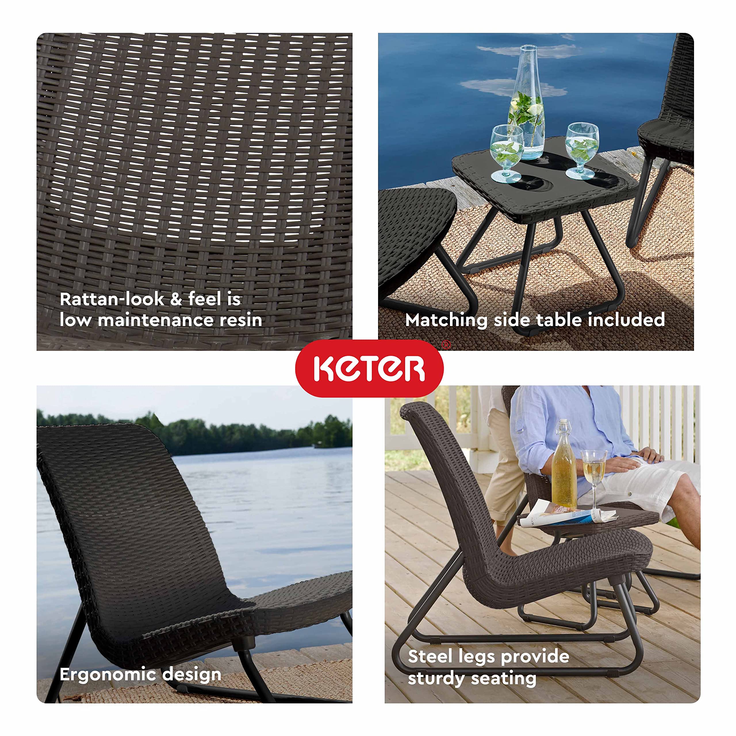Keter Rio 3-Piece Resin Wicker Patio Furniture Set - John Pierce Auto Care